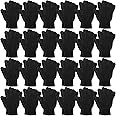 Handepo 24 Pairs Winter Magic Warm Gloves Stretchy Knit Gloves Cotton Gloves for Women Men Adults Cold Weather
