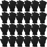 Handepo 24 Pairs Winter Magic Warm Gloves Stretchy Knit Cotton Gloves for Women Men Adults Cold Weather