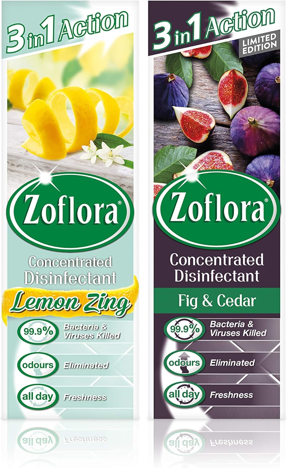 Zoflora Lemon Zing and Fig & Cedar Multipurpose Concentrated