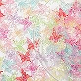 CYEENUT 150pcs Acrylic Beads Transparent Colorful Butterfly Bead Assorted Cute Colorful Kawaii Beads for Bracelet DIY Craft Jewelry Necklace Making (colorbutterfly)