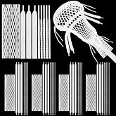 Thenshop 4 Pack 36 Pcs Lacrosse Stringing Kit Semi-Soft Mesh Shooting String Shooting Lace Kits for Most Lacrosse Net Replacement Fixing