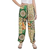 LOFBAZ Women Boho Harem Pants High Waist Yoga Joggers Clothes Flowy Loose Summer Beach Trouser Hippie Bohemian Lounge