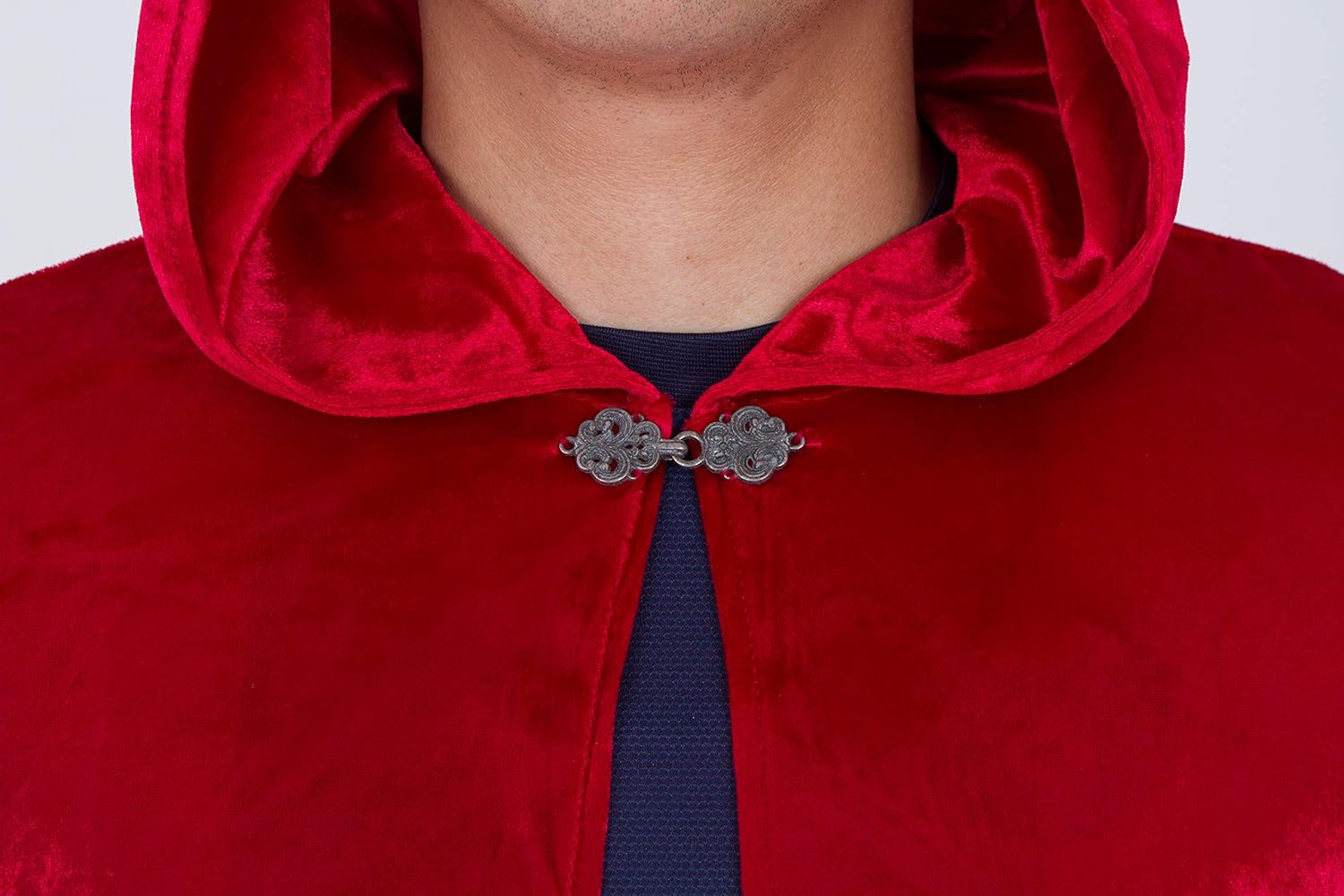 Little Adventures Deluxe Velvet Adult Cloak Cape with Lined Hood (Red),One Size: Clothing