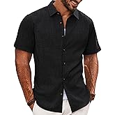 PJ Jones Mens Casual Shirts Short Sleeve Button Down Shirt Lightweight Summer Shirts