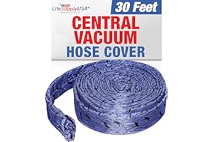30ft Padded Central Vacuum Hose Cover with Zipper, Hose Sleeve for Dust Collection, Compatible with 360 Vision Models by LifeSupplyUSA