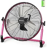 Micosong 18” Portable Battery Operated Fan, Rechargeable Cordless Camping Fan Outdoor, USB Output, 360° Tilt, 10~60h Runtime, Quiet, Wireless, Metal Blade, For Travel Gazebo Home Garage Gym RV Barn