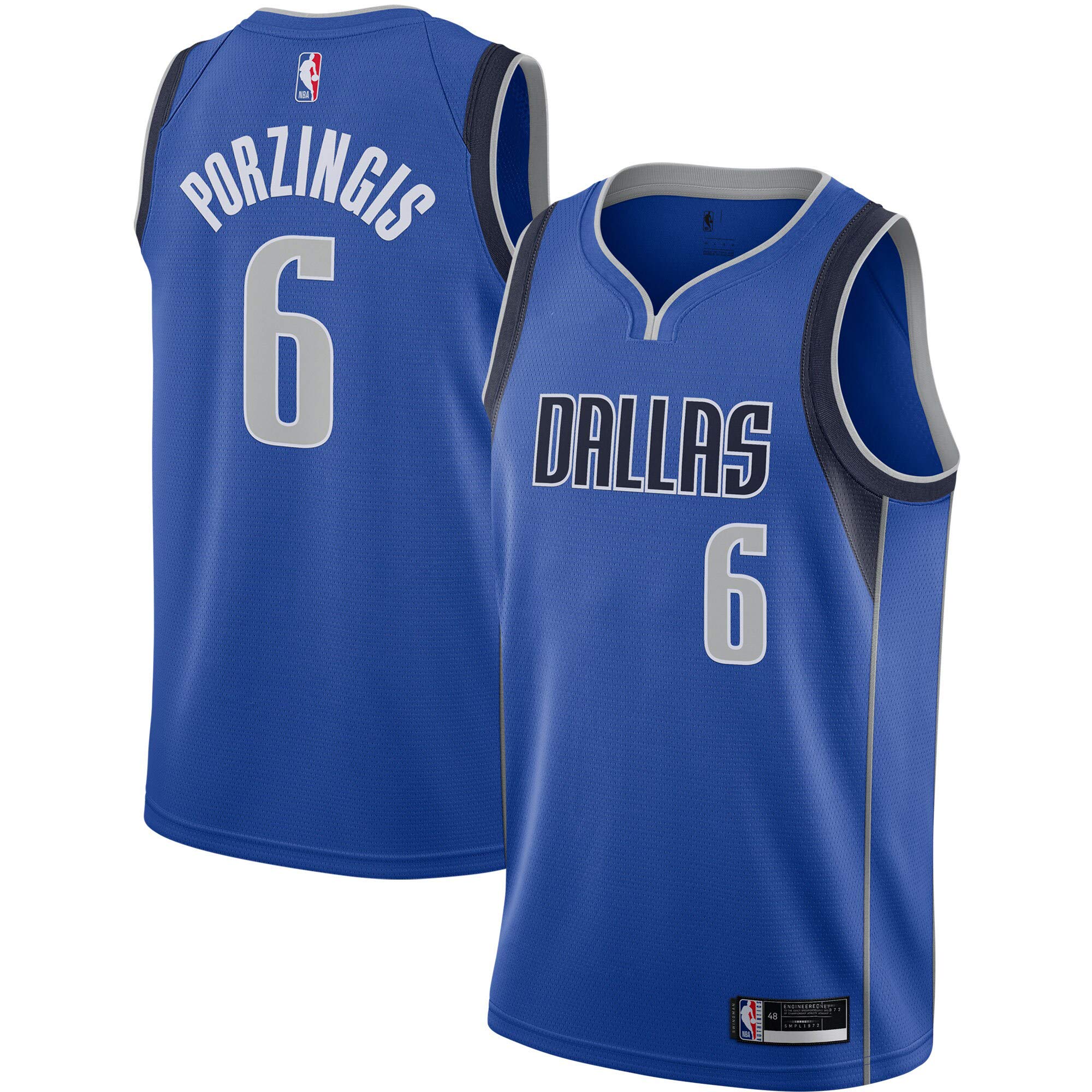 Kristaps Porzingis Dallas Mavericks #6 Official Youth 8-20 Blue Icon Edition Swingman Jersey