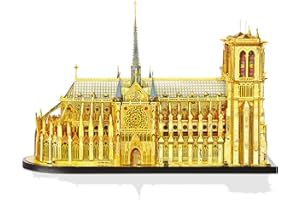Piececool 3D Puzzles for Adults, Ultra Big Scale Notre Dame De Paris Church French Cathedral Architecture Metal Model Building Kits, DIY Metal Crafts Kit Best Gifts