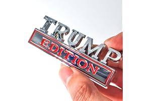 HJKK 2 Pack Save American Trump Edition Car Emblem 3D Fenders Badge Stickers Metal Decal Car Truck Replacement for Universal Vehicle, Car, Truck, SUV (Silver/Red)