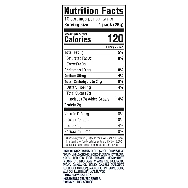 TEDDY GRAHAMS HONEY GRAHAM SNACKS, 10 KIDS SNACK PACKS