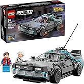 LEGO Speed Champions Time Machine from Back to The Future Building Toy for Kids - Pretend Play & Display Car Toy W/2 Build Mo