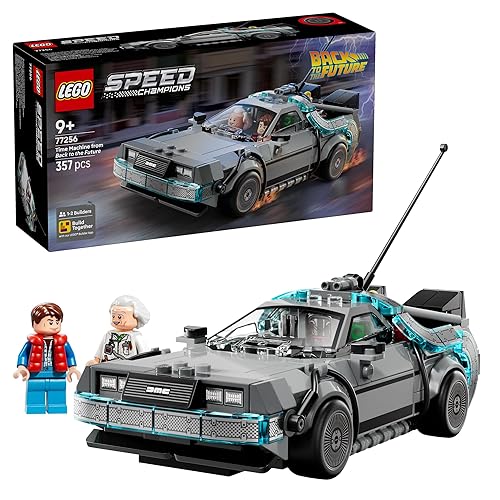 LEGO Speed Champions Time Machine from Back to The Future Building Toy for Kids - Pretend Play & Display Car Toy W/ 2 Build Modes for Boys & Girls, Ages 9+ - Gift Ideas for Birthdays & Fans - 77256