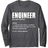 Engineer Definition T Shirt Funny Engineering Long Sleeve T-Shirt