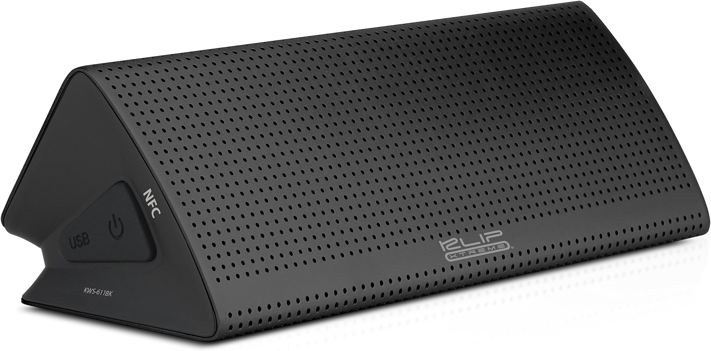 Klip Xtreme EnKore Stereo Speaker- Portable Bluetooth Wireless & Mic- NFC Connectivity- Metal Case- 20 Watt Peak Power, 10W RMS, Dual 40mm Speaker Drivers- BT V4, up to 10Hr Playback- Black Color