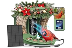 Birdfy 2 Smart Bird Feeder with Camera, Dual-Lens (2K+1080P) Camera for Live Streaming & Close-Up Photos, AI Identifies Bird Species, Solar-Powered Backyard Birdwatching Gift