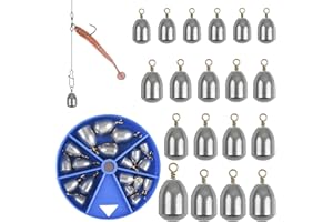 Fishing Weights Sinkers Kit, 19/50pcs Bass Casting Sinker Weight Bell Sinkers Iron Fishing Weights Drop Catfish Weights Assor