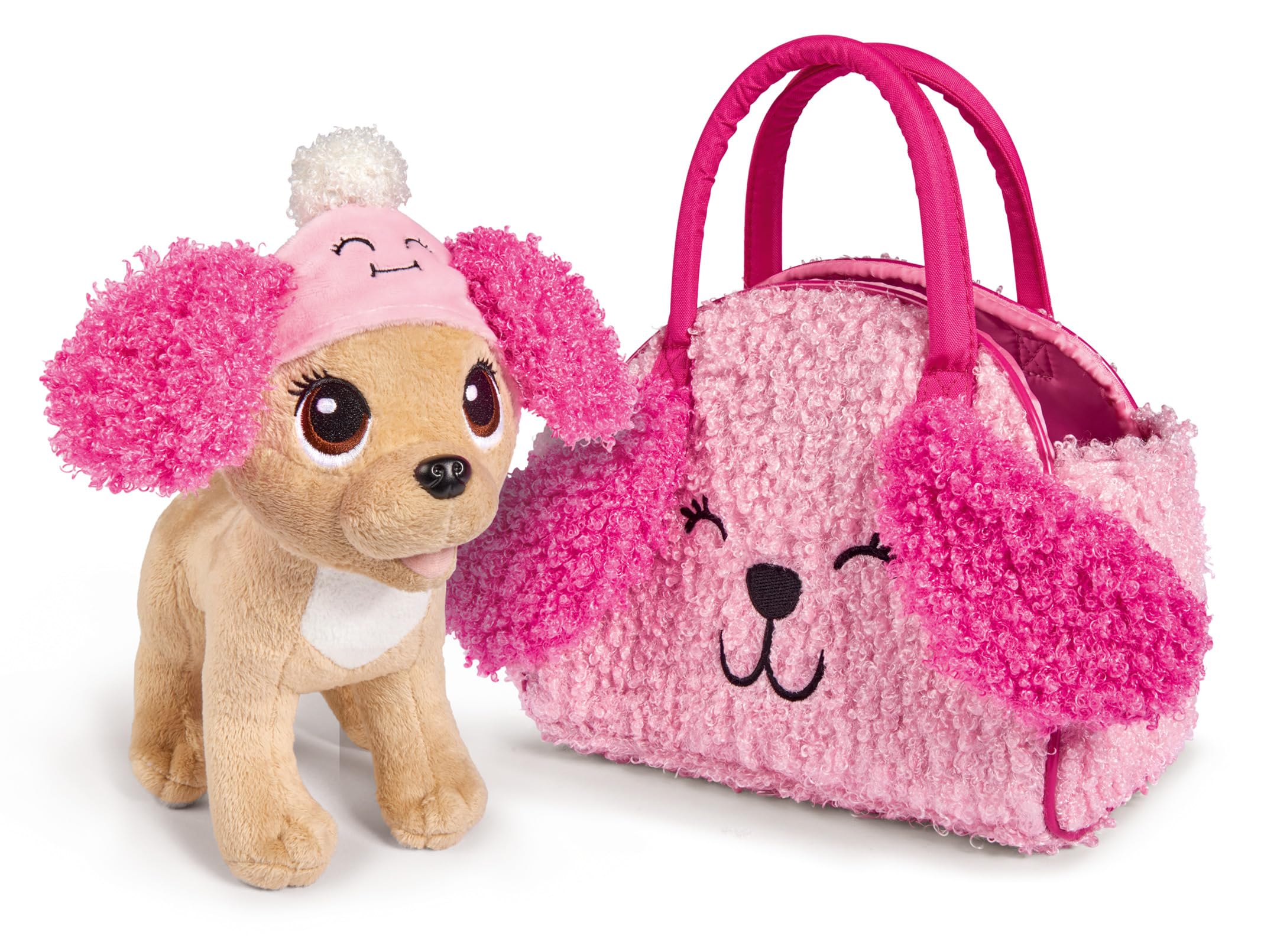 Simba ChiChi 105893510 - ChiChi Love Fluffy Friend Chihuahua Plush Dog with Fluffy Hat and Matching Bag, 20 cm, from 3 Years