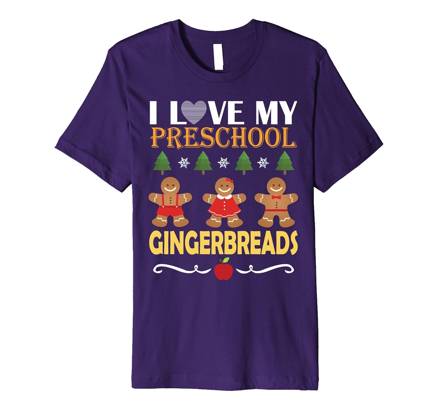 I Love My Preschool Gingerbreads Teachers Christmas Shirt 2-ANZ