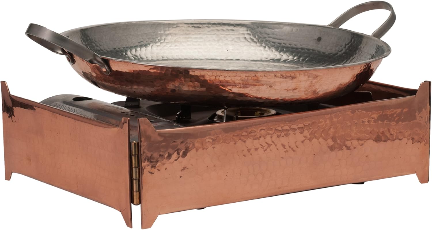 Sertodo Copper Alicante Paella Cooking Pan with Stainless