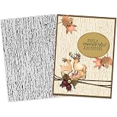 3D Textured Embossing Folders for Card Making, Wooden Lace Plastic Embossing Folders Grain Embossing Folder Craft Card Template for DIY Scrapbooking