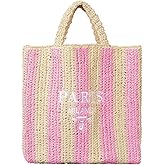 OWGSEE Straw Beach Bag for Women Summer Woven Tote Bag Packable Straw Purses and Handbags for Vacation Holiday