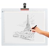 LED Tracing Light Box, 19" Ultra-Thin Light Pad with Adjustable Brightness, Includes USB Cable, Adapter, Paper, and Clip. Portable Drawing Board for Sketching, Cricut Projects, and More
