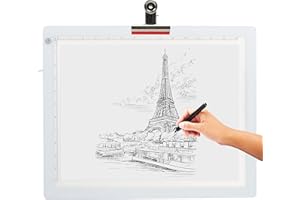 DASHER PRODUCTS LED Tracing Light Box, 19" Ultra-Thin Light Pad with Adjustable Brightness, Includes USB Cable, Adapter, Paper, and Clip. Portable Drawing Board for Sketching, Cricut Projects, and More