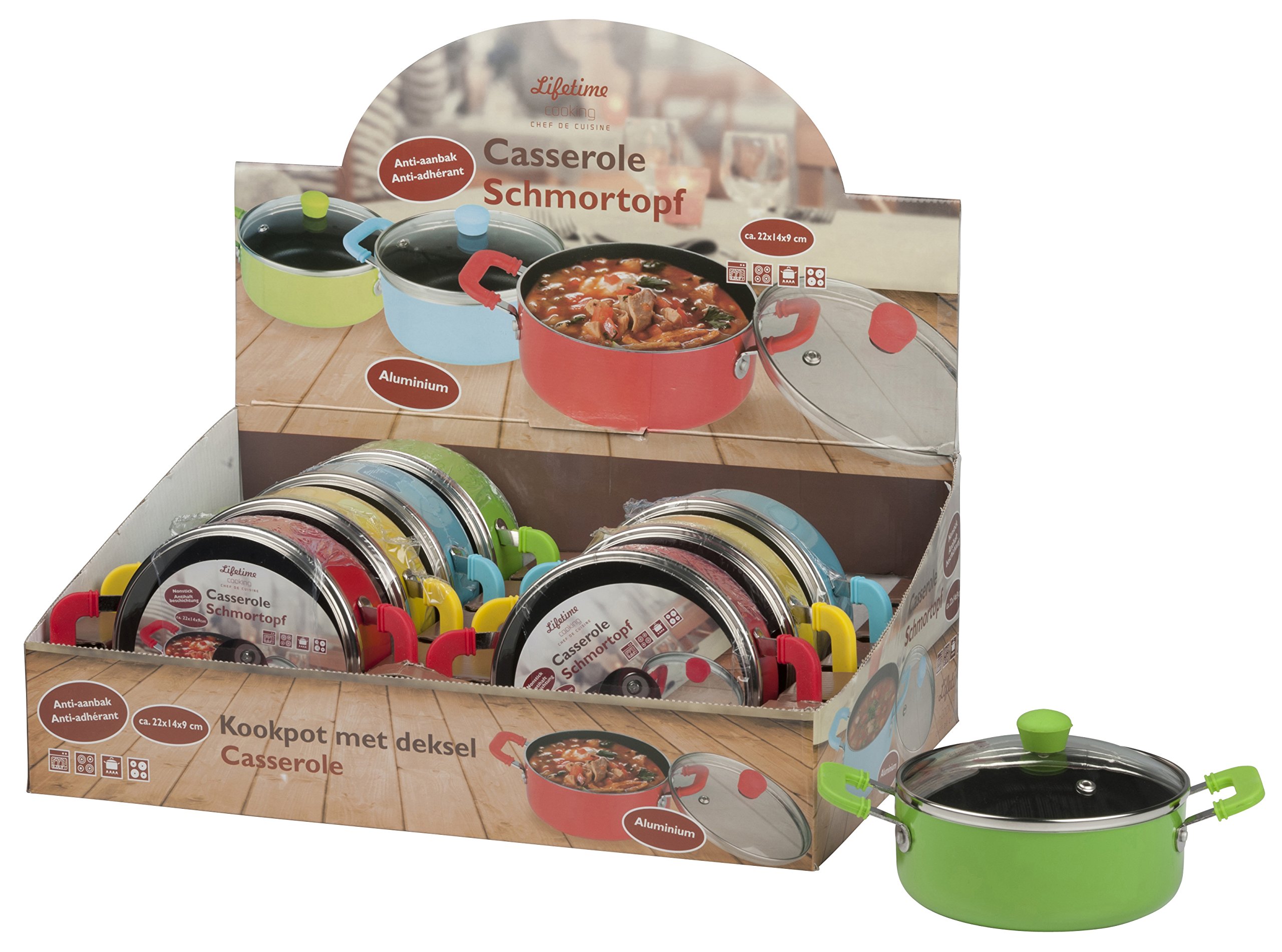 Edco Casserole non-stickD14x22x9cm, Aluminium, Multi-Colour, 13.5 x 13.5 x 5.5 cm