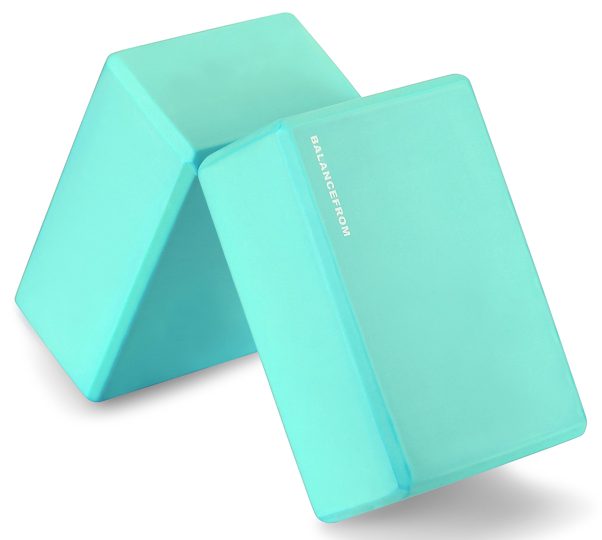 Signature Fitness BalanceFrom Set of 2 High Density Yoga Blocks, 9"x6"x4" Each, Pair (Green)