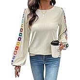 Halobelle Women Long Sleeve Boat Neck Tops Blouses Dressy Casual for Women 2025 Tunic