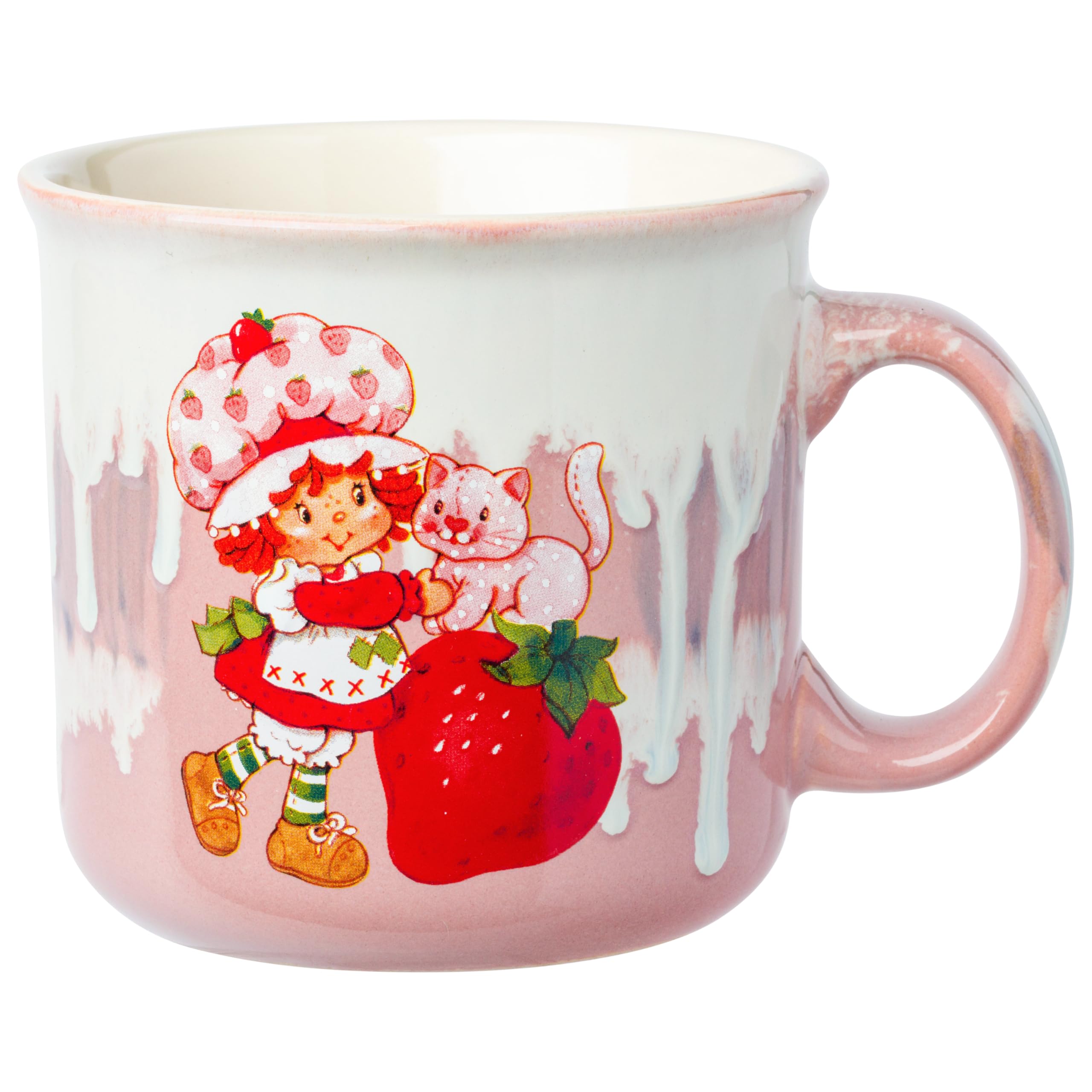 Photo 1 of Silver Buffalo Strawberry Shortcake and Custard Vintage High Gloss Ceramic Camper Mug, 20 Ounces