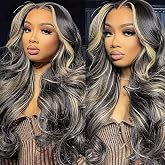 1B/27 Highlight Ombre Balayage 13x6 HD Lace Front Body Wave Wigs Human Hair | 26 Inch HD Transparent Lace, Frontal Human Hair