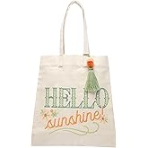 Karma, Canvas Tote Bag for Women, Canvas Beach Bag, Reusable Shopping Bags, Shoulder Bag Reusable Grocery Bags, Hello Sunshine