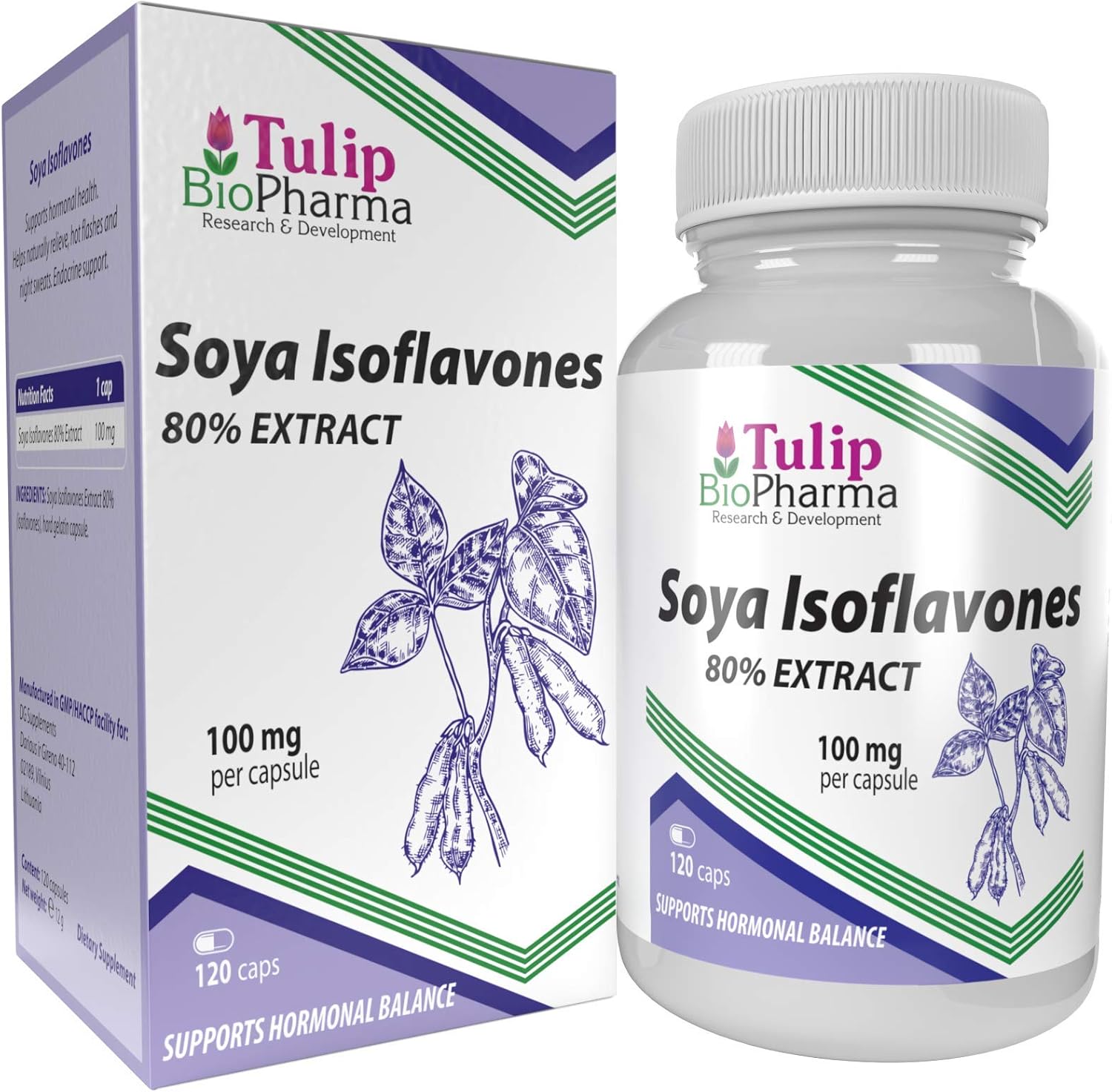 SOYA Isoflavones 80% Extract 120 Capsules, 3rd Party Lab Tested, High Strength Supplement, 120 count (Pack of 1)