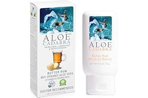 Aloe Cadabra Flavored Personal Lubricant Organic, Natural Edible Lube for Women, Men & Couples, 2.5 Ounce (Butter Rum)