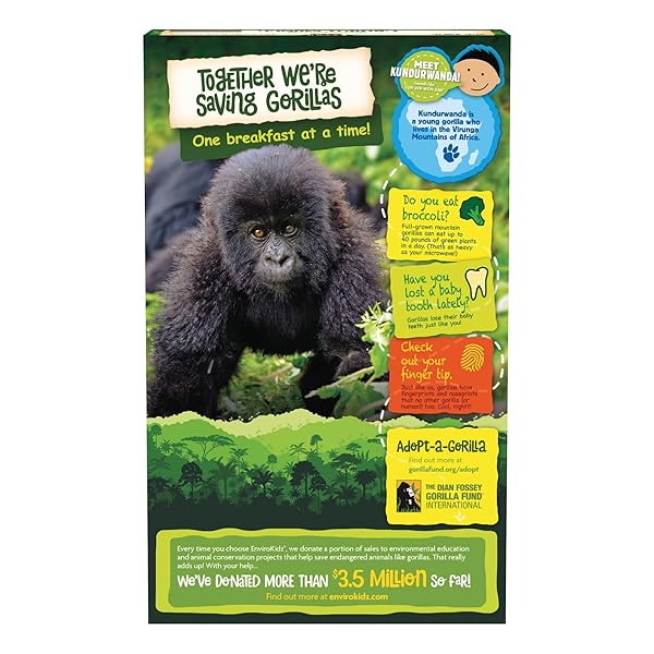 ENVIROKIDZ ORGANIC GORILLA MUNCH CEREAL, 10 OZ (PACK OF 1), CORN PUFFS, GLUTEN FREE, BY NATURE’S PATH