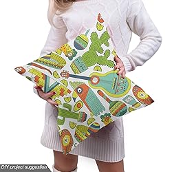 Ambesonne Mexican Fabric by The Yard, Traditional