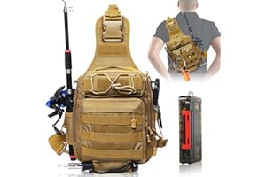 Aertiavty Fishing Backpack, Fishing Bag with Tackle Box, Compact Fishing Tackle Bag, Fishing Tackle Backpack with Rod Holder for Outdoor Sport Fishing Gifts for Men Women