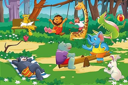 Walls And Murals Wallpaper For Kids Room, Jungle Garden Kids Peel And Stick Wallpaper,(70 X 104 cm)