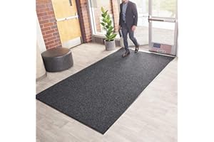 Consolidated Plastics Brush Dry Mat - Made in USA, Heavy-Duty Commercial DoorRug for Indoor/Outdoor Entryways, Non-Slip Backing for High-Traffic Areas (4' W x 6' L, Charcoal)