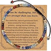 Hazms Inspirational Gifts Bracelets for Women Beaded Bracelets for Women Natural Stone Healing Bracelet Get Well Gifts for Friends Mom Daughter Sister Coworker