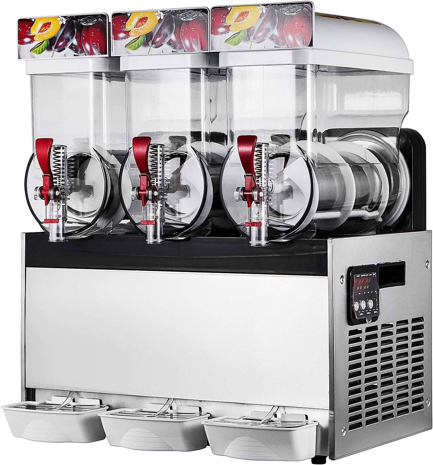 Amazon De Moracle 2 X 15l Slusheis Maschine 500w 600w Slush Maker Kommerziell Slush Ice Machine Slush Eismaschine Frozen Drink 3 Tanks