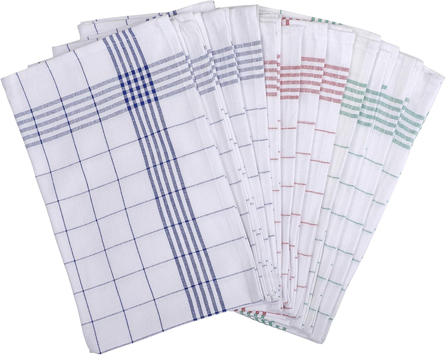 DG Collections Kitchen Dish Towels, 100% Natural Cotton, Set of 12 (16x28 Inches), Multi-Purpose Kitchen Towels, Very Soft, Highly Absorbent, Lint Free, Waffle Design Tea Towels for Kitchen Decor: Home & Kitchen