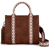 Wrangler Tote Bag for Women Western Purse with Boho Shoulder Strap Medium Satchel Top Handle Purses and Handbags