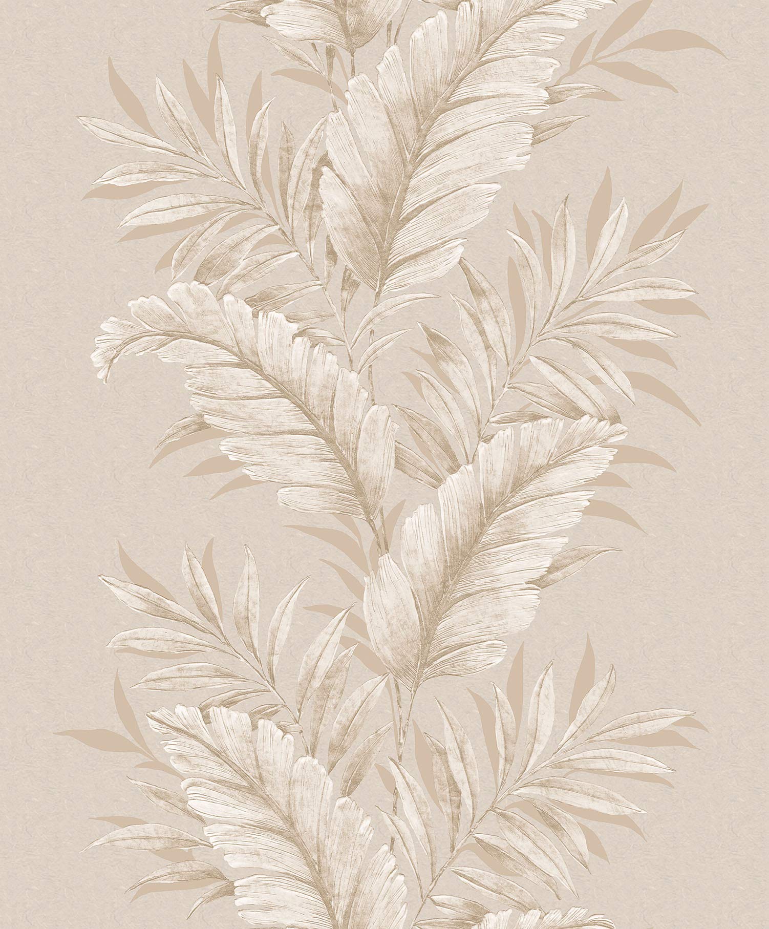 Galerie G67647 Palazzo Tropical Leaf Design Wallpaper, Beige, 10m x 53cm