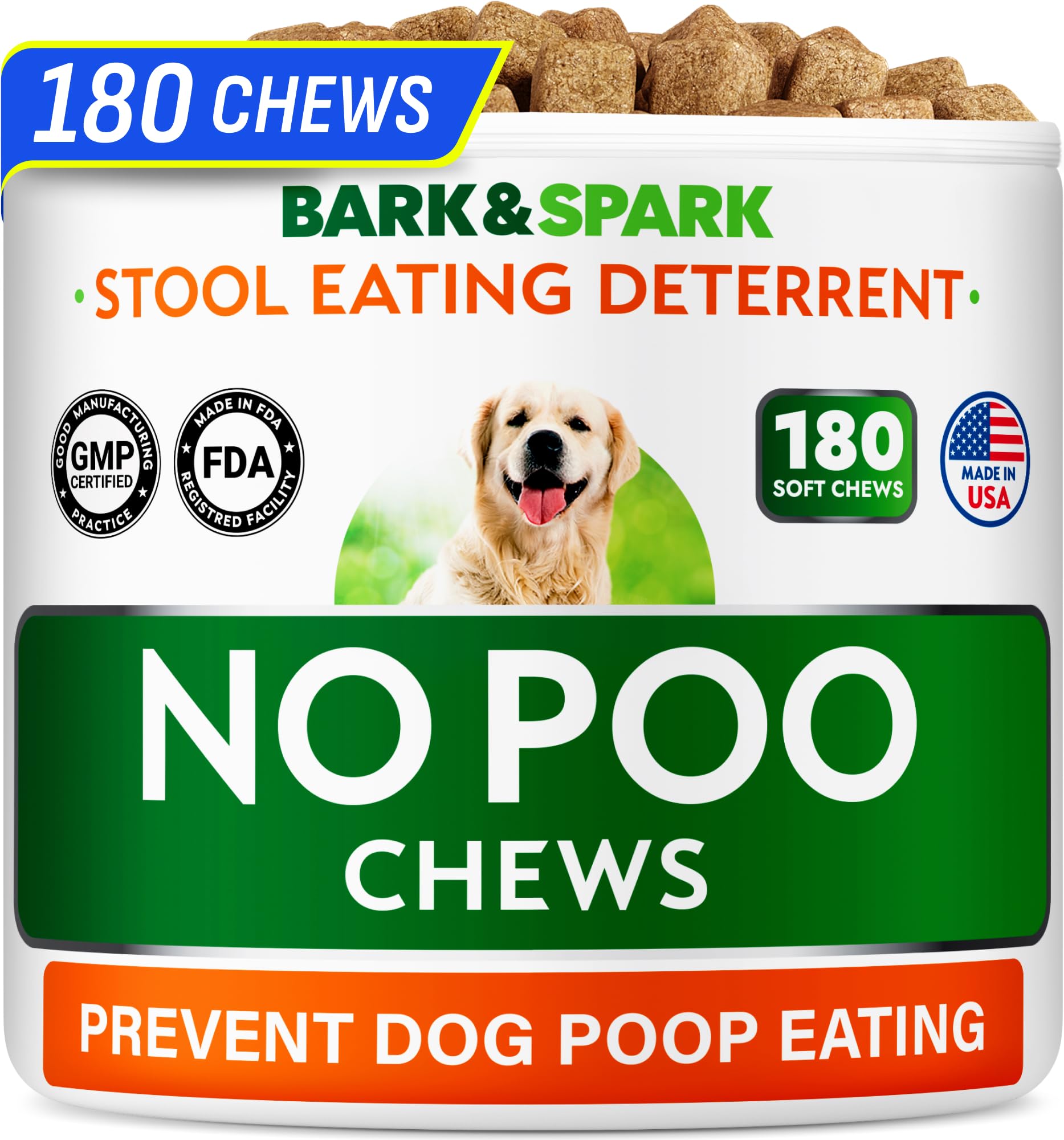Photo 1 of *Best by 05/2027* No Poo Chews for Dogs - Coprophagia & Stool Eating Deterrent with Probiotics, Digestive Enzymes & Breath Aid Support - Stop Dog Poop Eating - Made in USA