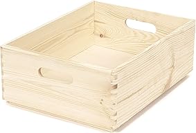 Compactor Caja de Madera de Pino Natural e Instrucciones para Hacer Personalizables, Beige 