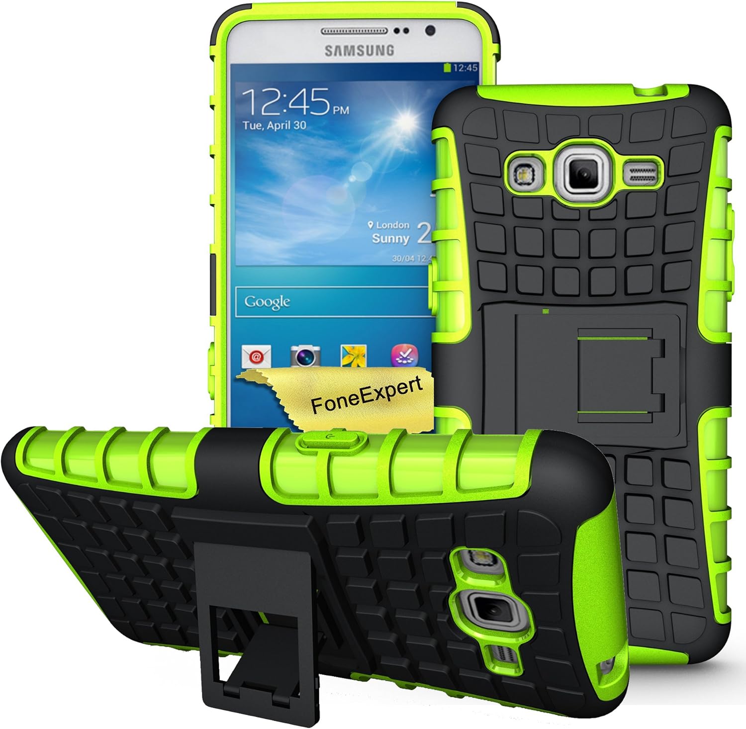 Samsung Galaxy Grand Prime Funda, FoneExpert® Heavy Duty silicona híbrida con soporte Cáscara de Samsung Galaxy Grand Prime Funda, FoneExpert® Heavy Duty silicona híbrida con soporte Cáscara de