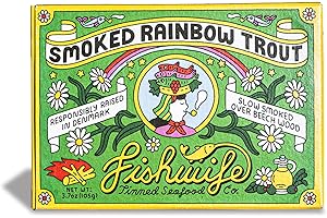 Fishwife Smoked Rainbow Trout 1-Pack (3.7 oz per tin) | ASC-Certified Sustainable Seafood, Gluten Free | Handpacked in BPA-NI Tins