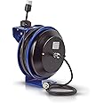 Coxreels PC13-5012-A Compact Efficient Heavy Duty 50’ Power Cord Reel | Retractable Reel for Extension and Power Cords | Electrical Equipment for Garage | 50’ Cord Included | Single Receptacle